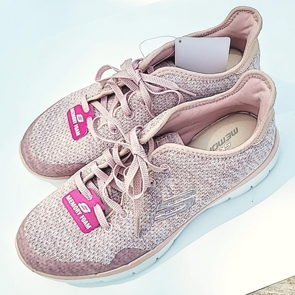 SKECHERS PINK MEMORY FOAM DUAL-LITE WOMEN'S SNEAKERS SHOES - Picture 3 of 8
